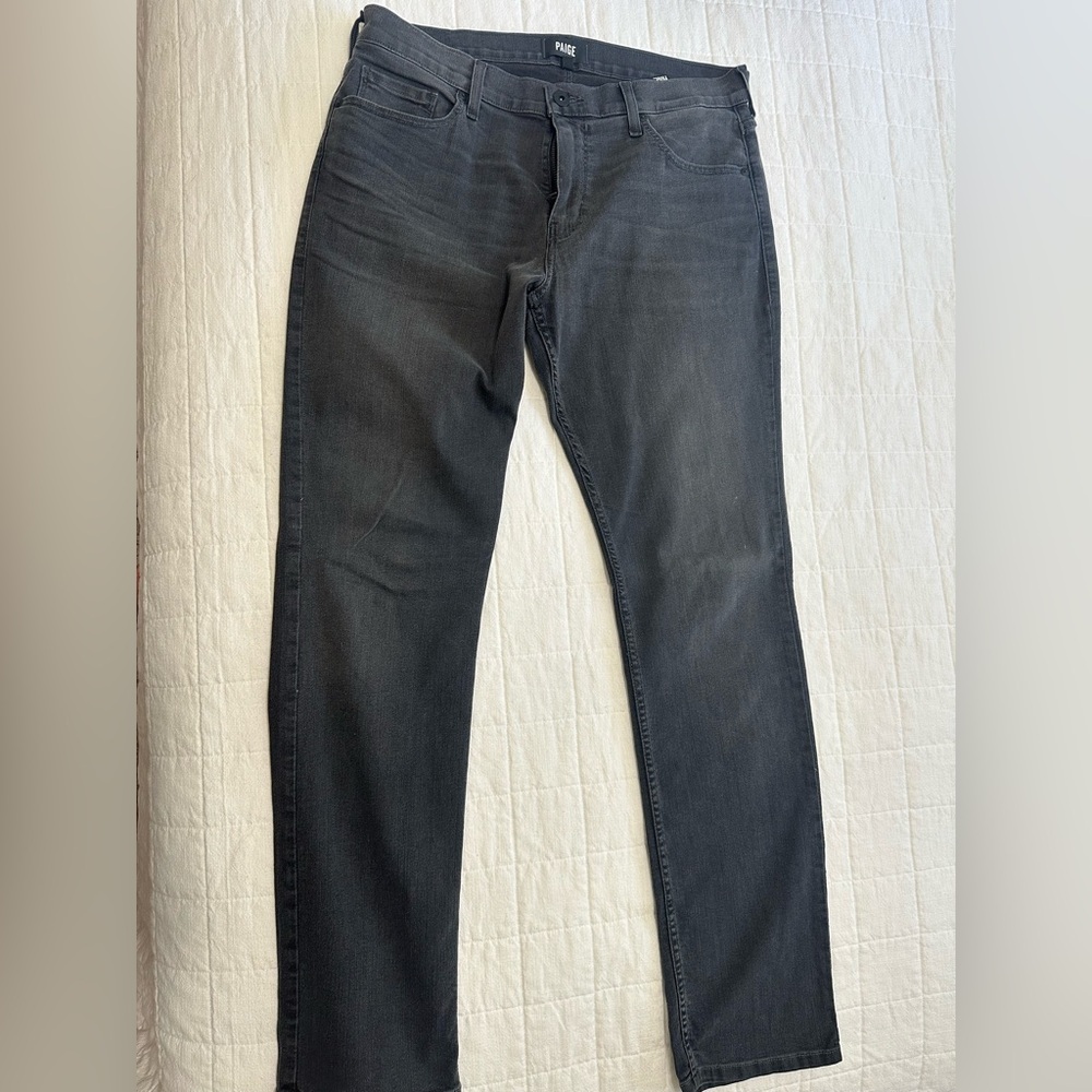 PAIGE Men's Gray Jeans 34x32. Straight leg. Worn once